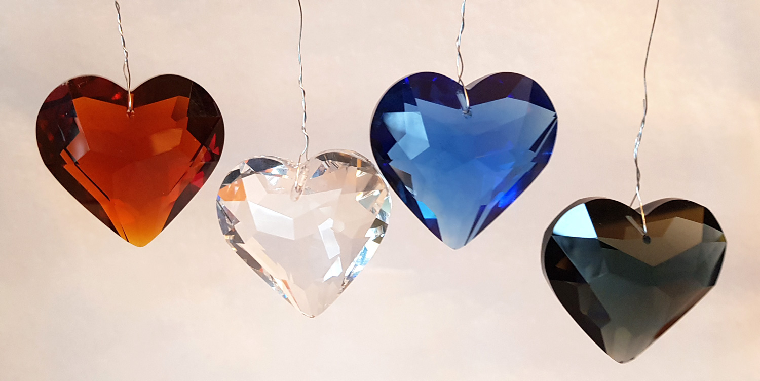 hjärta fasettslipat 45 mm kristall hängande dekoration