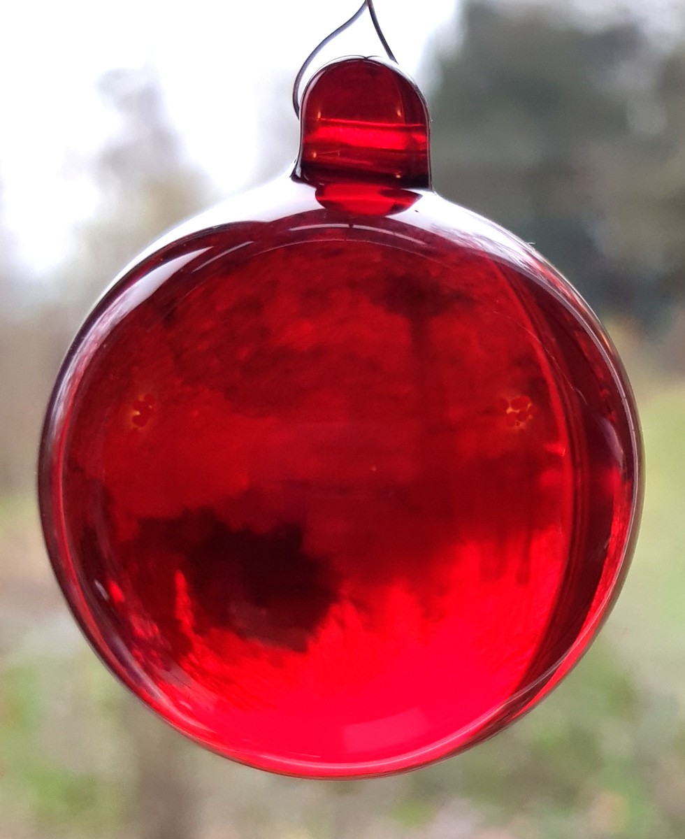 Glaskula 40 mm röd köp hos Plantanica